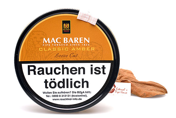 Mac Baren Classic Amber Loose Cut Pipe tobacco 100g Tin Mac Baren Classic Amber Loose Cut Pipe tobacco 100g Tin